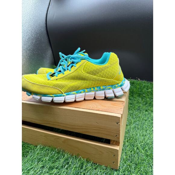 Reebok SmoothFlex Running Shoes - Neon Green/Blue- Size 6.5W - Picture 6 of 11